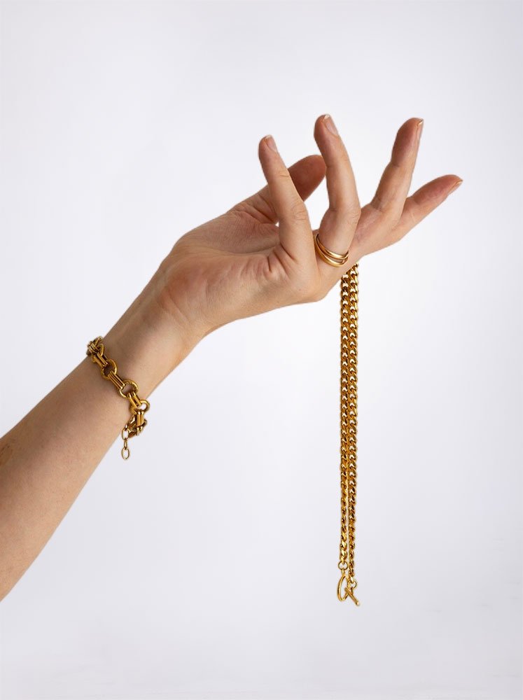 Pure gold bean necklace